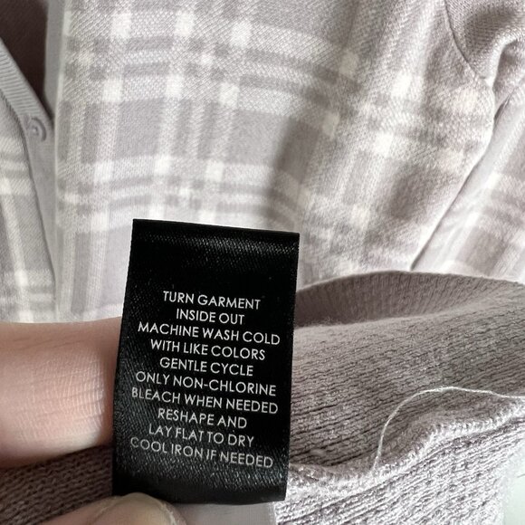 Torrid Plaid Boyfriend Cardigan Buttons Lavender Lilac Pink Women’s Plus Size 1X - Picture 6 of 9